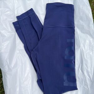 Lululemon Navy Blue Leggings with Lululemon on side